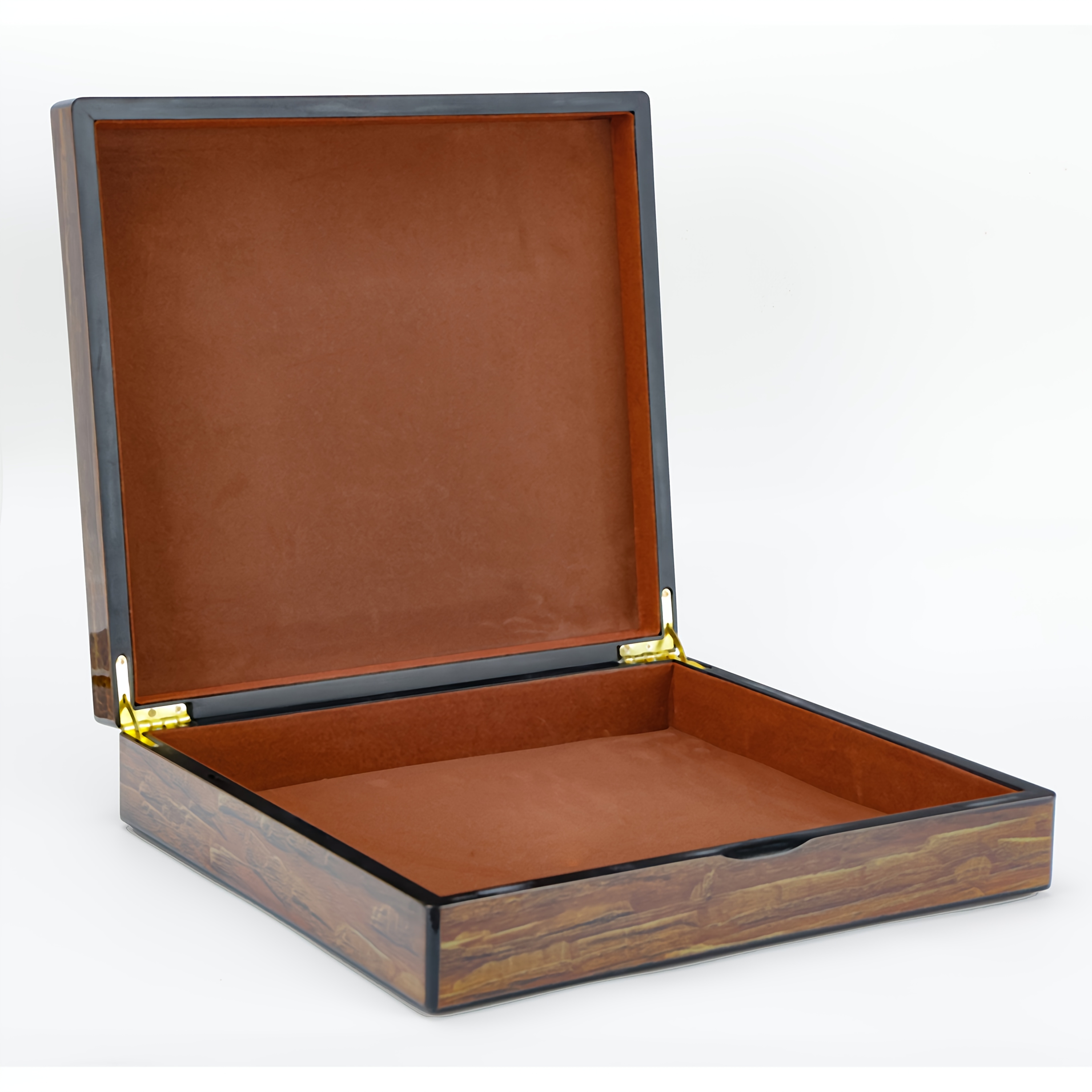 Vintage Jewelry Box with Wood Lid